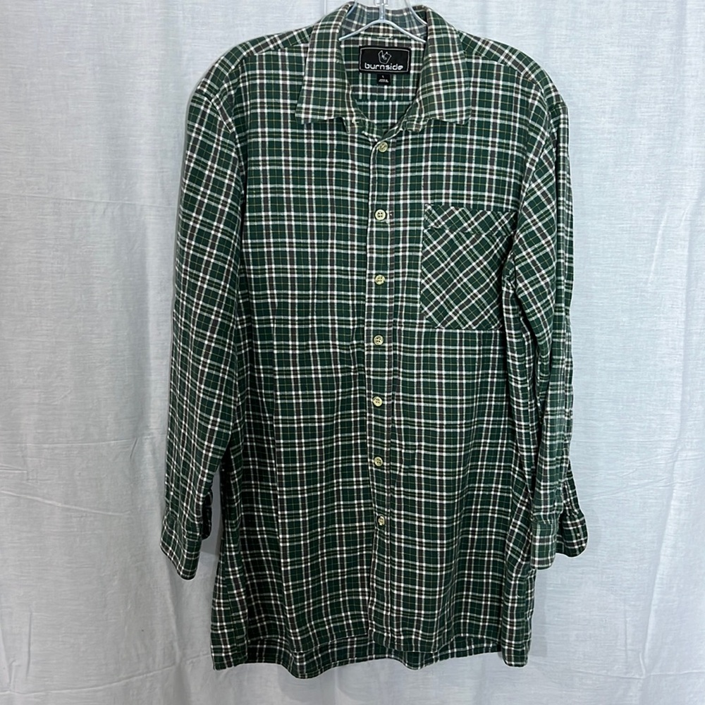 Burnside Green Button-Front Flannel - image 1